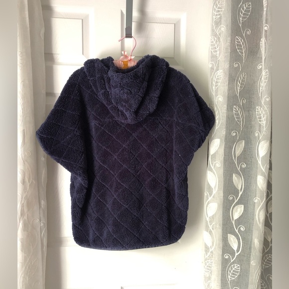 Columbia Sherpa women sz M Cozy fleece Hoodie short sleeves vest jacket pocket - Picture 8 of 8